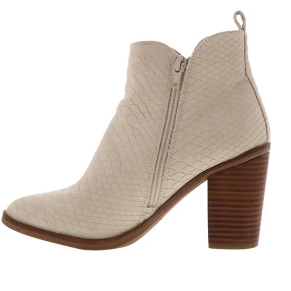 Mia Barby Ivory Python Side Zip Ankle Bootie - Picture 2 of 16